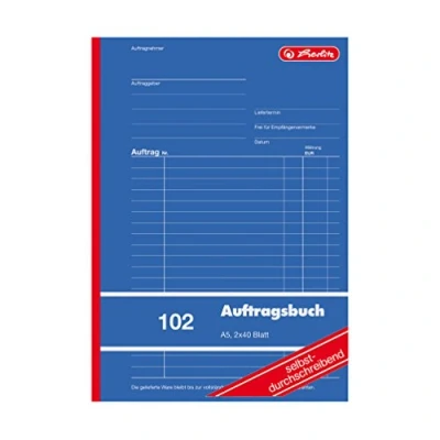 Abbildung von Herlitz Commande livre A5, 2 x 40 feuilles, même Par ibend d&#039;écriture, 1 pièce, Professionnel Size