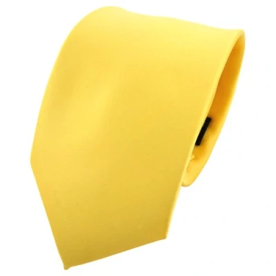 Abbildung von TigerTie Herren Krawatte Klassische 8 cm Satin in gelb hellgelb zinkgelb einfarbigem Design, ideal für Geschäftstermine, festliche Anlässe und die Freizeit
