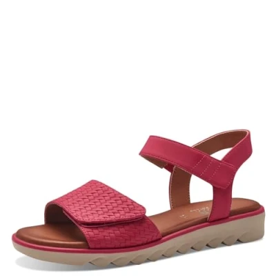 Abbildung von Jana Damen Sandalen flach mit Klettverschluss Vegan, Rosa (Fuxia), 38 EU