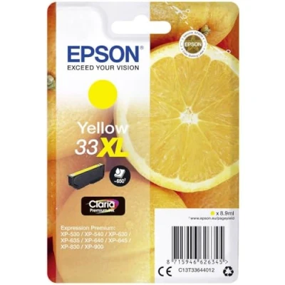 Abbildung von Epson Claria Premium 33 Cartucho de tinta amarillo XL 8,9 ml válido para los modelos Expression XP 530, 540, 630, 830, 900 y otros, gelb