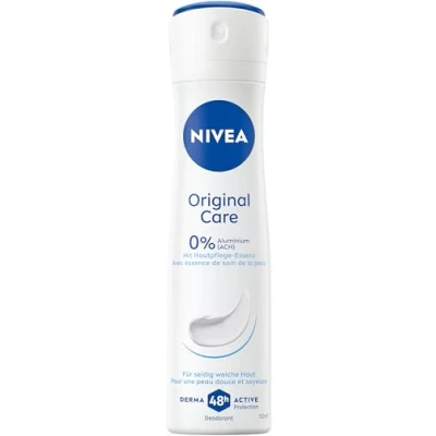 Abbildung von NIVEA Original Care Deospray, Deo ohne Aluminium (ACH) mit 48h Schutz, Deodorant langanhaltender Pflege dank Hautpflege Essenz (150 ml)