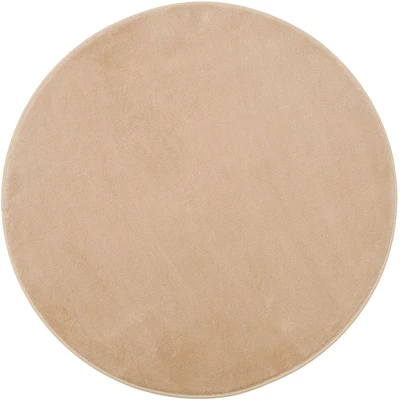Abbildung von Gözze Premium Rutschfester Runder Badezimmerteppich, RIO, 100% Microfaser, Ø 110 cm Sand