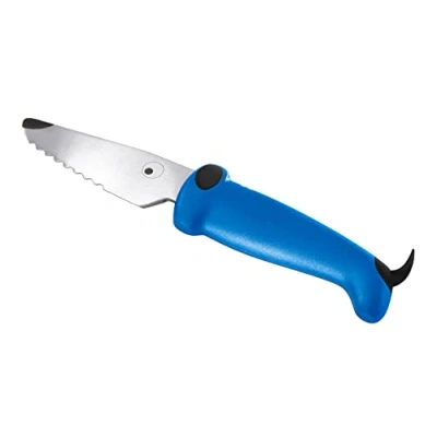 Abbildung von KUHN RIKON Kinderkitchen Messer Hund mit Zähnen blau, Kindermesser ab 3 Jahren, Stainless Steel