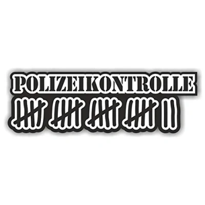 Abbildung von folien zentrum Polizeikontrolle 16 x 5 cm hochwertiger Aufkleber Auto Tuning OEM &amp; JDM Sticker Lustige für Stickerbomb Autoaufkleber Made in Germany