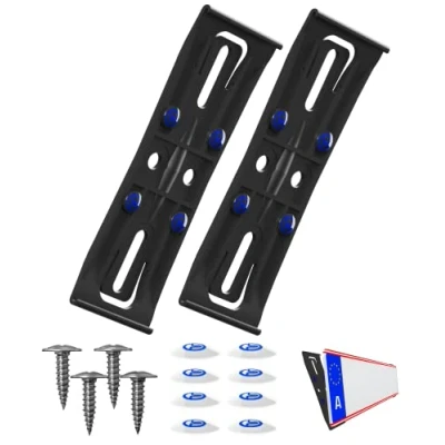 Abbildung von Kennzeichenhalter Österreich Rahmenlos schwarz flach 4mm für Kennzeichentafeln 520x120mm unsichtbar Kennzeichenträger alle Fahrzeuge &amp; Modelle geeignet Dänemark Slowenien Ungarn