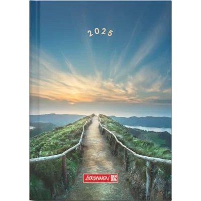 Abbildung von BRUNNEN Taschenkalender Modell 731 (2025) „Mountain Trail“, 2 Seiten = 1 Woche, A6, 144 Seiten, Grafik Einband, bunt