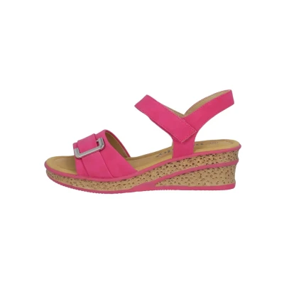 Abbildung von Palado Vemlu Keilsandalen Damen modische Sandaletten mit Absatz Elegante Sandalen für Frauen bequeme Plateau Schuhe Pink UK5,5 EU38