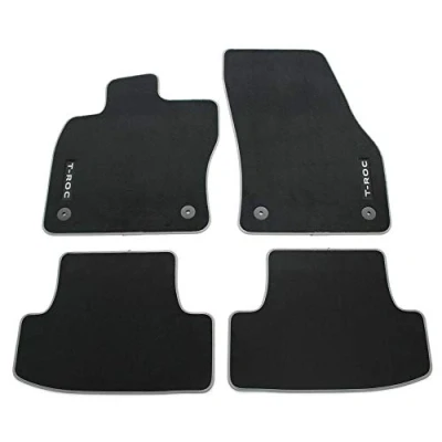 Abbildung von Volkswagen 2GC061270WGK Textilfußmatten Premium Velours Fußmatten 4X Stoffmatten, für VW T ROC Cabrio, grau