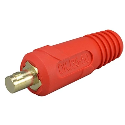 Abbildung von RIVERWELD WIG Schweißkabel Tafel Anschlussstecker DKJ35 50 Rot 300 Ampere Schnellmontage 1 Stück