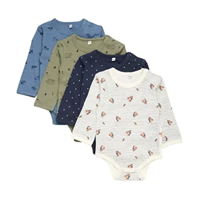 Abbildung von PIPPI Unisex Baby Body LS AO Printed (4 Pack) Underwear, Deep Lichen Green, 62