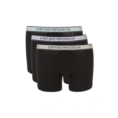 Abbildung von Emporio Armani Herren Stretch Cotton Core Logoband 3 Pack Boxer, Black/Black/Black, XL (3er Pack)