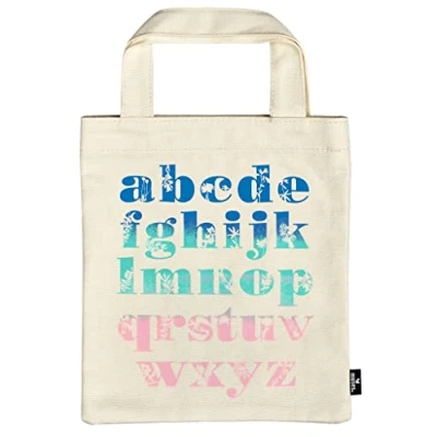 Abbildung von moses. libri_x Büchertasche Alphabet, Kleine Tragetasche aus 100% Baumwolle, Das perfekte Geschenk zum Buch, Schönes für Vielleser, Leseratten und Buch Fans