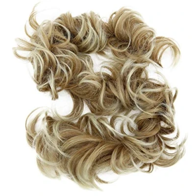 Abbildung von CAISHA XXL Haarteil Haargummi Hochsteckfrisuren Voluminös Gelockt Unordentlich Dutt Blond Mix HW18