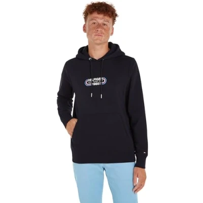 Abbildung von Tommy Hilfiger Track Graphic Hoody Kapuzenpullover, Herren, Größe: Small, Desert sky