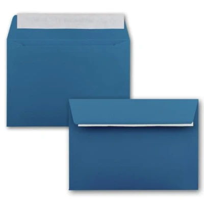 Abbildung von 50x Briefumschläge Royalblau/Königs blau DIN C6 Format 11,4 x 16,2 cm Haftklebung Kuverts ohne Fenster Weihnachten, Grußkarten &amp; Einladungen Für A6 A4 Papier