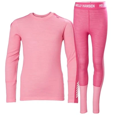 Abbildung von Helly Hansen Unisex Kids JR Lifa Merino Midweight Set Base Layer Bottom, 068 Sugar PINK, 14 Years