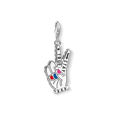 Abbildung von Thomas Sabo Damen Charm Anhänger Stay True Club 925 Sterling Silber 1752 007 7