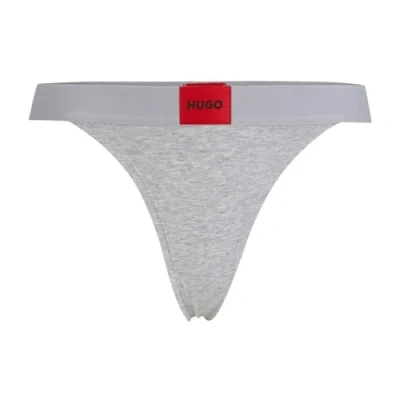 Abbildung von HUGO String Label String, Damen, Größe: XXL, Medium grey