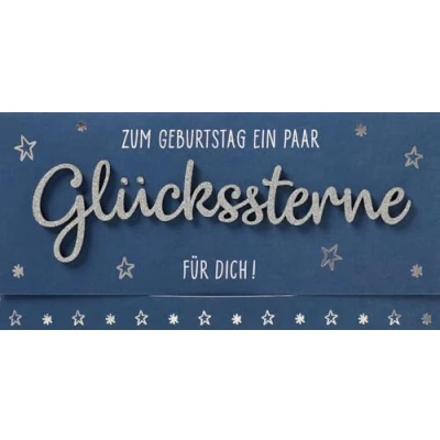 Abbildung von Perleberg Geburtstagskarte Lettering Surprise Glückssterne für Dich 11 x 22 cm