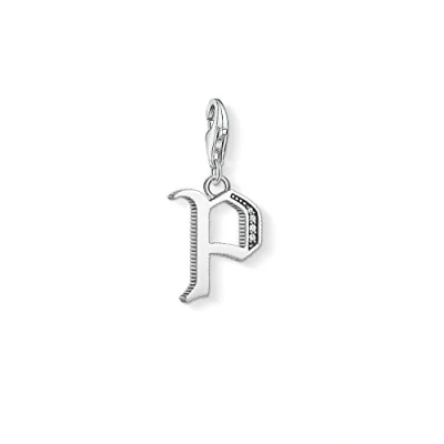 Abbildung von Thomas Sabo Damen Charm Anhänger P Buchstabe Silber Club 925 Sterling 1596 643 21