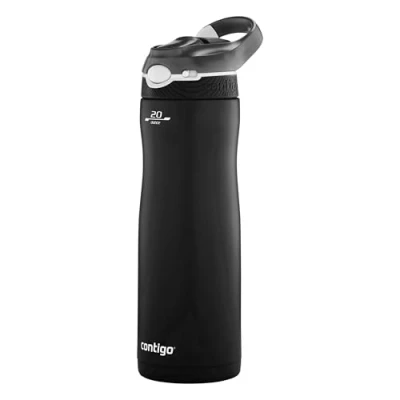 Abbildung von Contigo Ashland Chill Trinkflasche mit Strohhalm, große BPA freie Edelstahl Wasserflasche, Thermosflasche auslaufsicher, hält Getränke bis zu 24h kühl; für Sport, Fahrrad, Joggen, Wandern, 590 ml