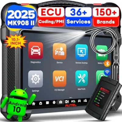 Abbildung von Autel MaxiCOM MK908 II Android 10 Auto Diagnosegerät mit 60 MV108S, 2024 Aktualisierte Ver. von MK906 Pro, AutoScan 2.0, Erweiterte ECU Codierung, Bidirektionale, 36+ Services, Alle Diagnosen
