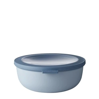 Abbildung von Mepal Multi Bowl Cirqula Round Mikrowellen Geschir Geeignet als Luftdichte Aufbewahrungsbox für den Kühlschrank, Mikrowellengeschirr &amp; Frischhaltedosen 1250 ml Nordic blue