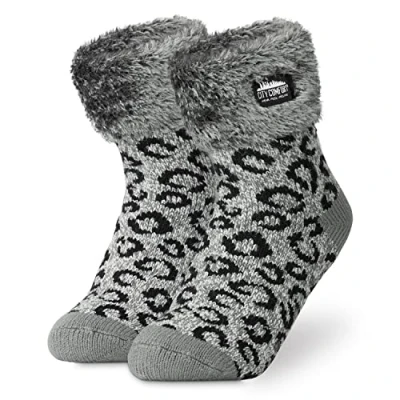 Abbildung von CityComfort Kuschelsocken Damen, Dicke Socken Rutschfeste Haussocken Damen (Silber)
