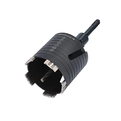 Abbildung von BTEC Diamant Dosensenker 82 mm mit M16 Aufnahme + 80 Nutzlänge Dosenbohrer für Mauerwerk, Kalksandstein, Ziegel, Poroton, Putz uvm. Bohrkrone inkl. Zentrierbohrer SDS Plus Adapter