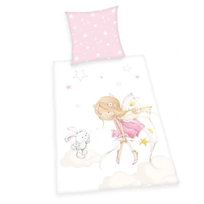 Abbildung von Herding Little Fairy Bettwäsche Set, Kopfkissenbezug 80 x cm, Bettbezug 135 200 Mit Knopfverschluss, 100% Baumwolle/Flanell