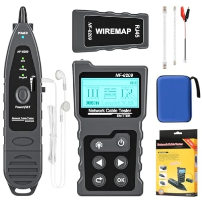 Abbildung von KOLSOL Netzwerkkabel Tester, Tracker für Cat5/Cat6, NF 8209 PoE Tester mit NVC/LCD LAN Kabel