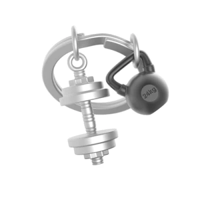 Abbildung von O meta[l]morphose METALMORPHOSE Schlüsselanhänger Metall 3D Krafttraining Leidenschaft Sport, Geschenk für Herren, Damen, silber, one size, Modern