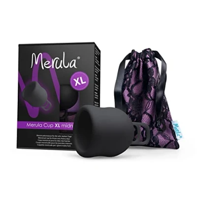 Abbildung von Merula Cup XL midnight (schwarz) die Menstruationstasse für sehr starken Tage