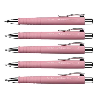 Abbildung von Faber Castell Kugelschreiber Poly Ball XB, Strichstärke 0.5 mm, 5X rosé
