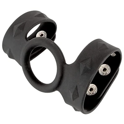 Abbildung von ORION Penis Hoden Gurt intensiver Ring für Männer, im Nieten Look, mit größenverstellbaren Riemen, eng anliegend, schwarz