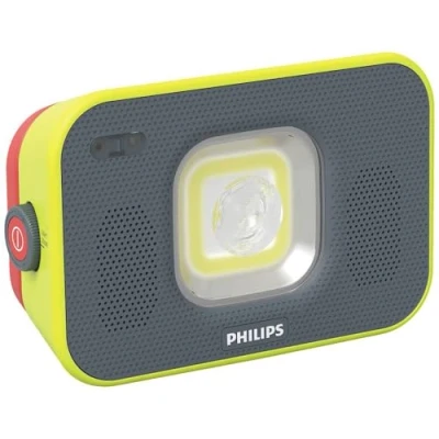 Abbildung von Philips LED Arbeitsleuchte Xperion 6000 Flood Audio, wiederaufladbarer Strahler mit Zoom und dimmbarem Flut Spotlicht, Bluetooth Lautsprecher, 1000lm, Gestensteuerung, Powerbank Funktion