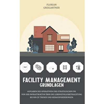 Abbildung von Facility Management Grundlagen: Aufgaben des operativen und strategischen FM. Von der Infrastruktur über die Lebenszyklusbetrachtung bis hin zu Trends Herausforderungen.