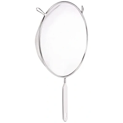 Abbildung von Fackelmann Sieb Ø 25 cm, Küchensieb aus Edelstahl, feinmaschiger Seiher mit Griffeinlage Kunststoff (Farbe: Grün/Silber), Menge: 1 Stück