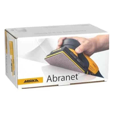 Abbildung von Mirka Abranet Netz Schleifstreifen 70x125 mm Klett / Korn P80 50 Stk zum Schleifen von Holz, Spachtel, Lack, Kunststoff 5414905080