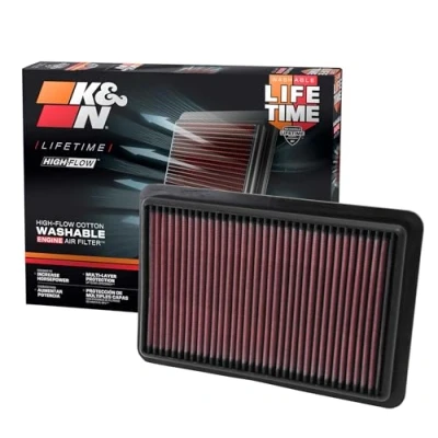 Abbildung von K&amp;N Motorluftfilter: hohe Leistung, Premium, waschbar, Ersatzfilter: kompatibel mit 2010 2019 Mazda L4 2.0/2.3/2.5L (CX 5, 3, 6, Atenza, Biante, Premacy, Axela), 33 2480
