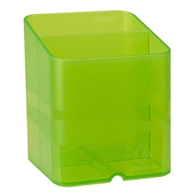 Abbildung von Exacompta 67735D 10er Pack Premium Stiftehalter Pen Cube mit 2 Fächern für mehr Ordnung auf dem Schreibtisch Stifteköcher Stiftebox Aufbewahrungsbox Organizer anisgrün transluzent