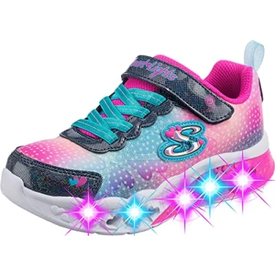 Abbildung von Skechers Flutter Heart Lights Simply Love Sneakers,Sports Shoes, Navy Synthetic/Mesh, 36 EU