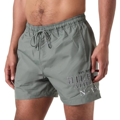 Abbildung von Tommy Hilfiger Herren Badeshorts Medium Drawstring Mittellang, Mehrfarbig (Stonewash Green), M
