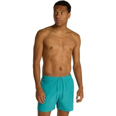 Abbildung von Calvin Klein Swimwear Medium Drawstring Badeshorts, Herren, Größe: XXL, Hazy teal