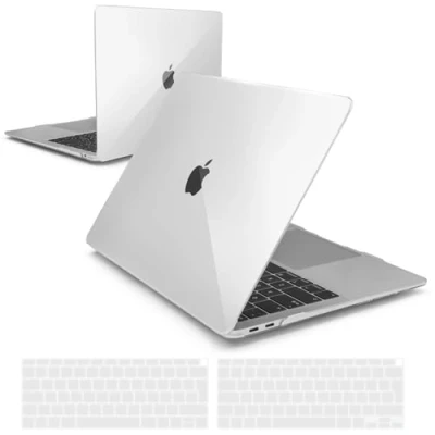 Abbildung von iNeseon Hülle Kompatibel mit MacBook Air 13 Zoll (A2337 M1 A2179 A1932), Plastik Case Cover Hartschale Schutzhülle + Tastaturschutz für Retina Released 2018 2021, Kristallklar