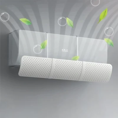 Abbildung von Klimaanlage Windabweiser, Windabweiser für kalte Klimaanlage, Verstellbare Universal Einziehbare Windschutz (Weiß)