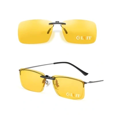 Abbildung von LUFF Polarisierte Unisex Clip auf Nachtsichtbrille für verschreibungspflichtige Brillen gute Stil nachtfahrbrille Myopie Brille im Freien/Fahren/Angeln