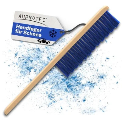 Abbildung von AUPROTEC Schneebesen Auto Holz/Handfeger Schnee/Schneebesen lackschonend/Besen Schnee/Auto Besen Winter/Schneebürste Weich/Schneefeger mit Holzgriff