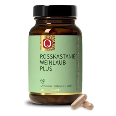 Abbildung von Quintessence Rosskastanie Weinlaub Plus 120 Stk. Kapseln aus bewährtem &amp; Rosskastanien Extrakt, Vegan ohne Zusatzstoffe, Produziert in Österreich