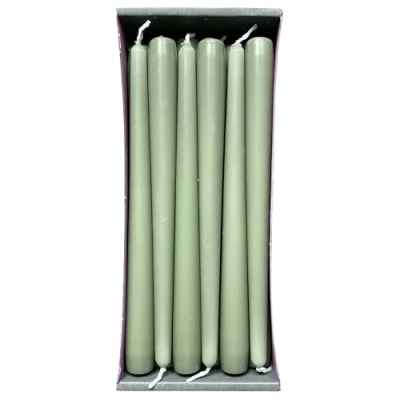 Abbildung von Nordring 12 Spitzkerzen 2,3 x 25 cm staubig grün